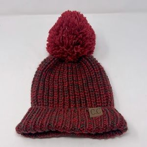 CC Red Pom Pom Beanie Excellent Condition